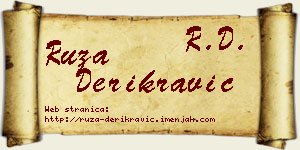 Ruža Derikravić vizit kartica